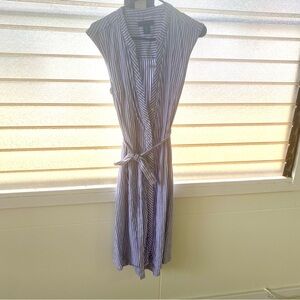 Tahari Striped Sleeveless Dress with Belt